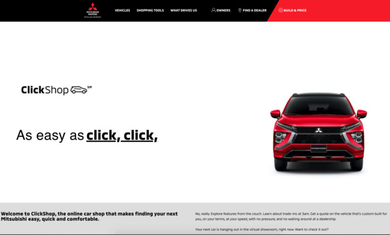 Mitsubishi hará que la experiencia de comprar un vehículo sea tan simple como «Hacer un clic»