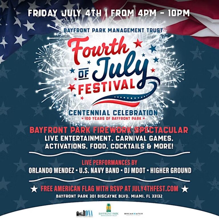 Bayfront Park Management Trust presenta el Festival del 4 de Julio de 2025 celebrando los 100 años de Bayfront Park
